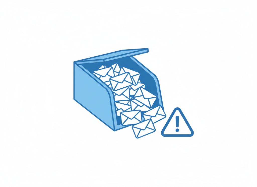 Illustration of an overflowing email inbox